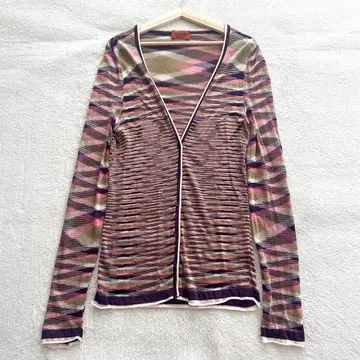 MISSONI V넥 가디건 레이온 46 멀티 컬러