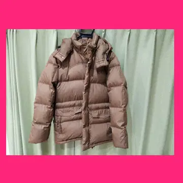 [밀스펙] 브라운 후드 부착 다운 자켓