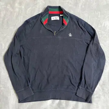 Penguin 네이비 지퍼 스웨터 구제 의류