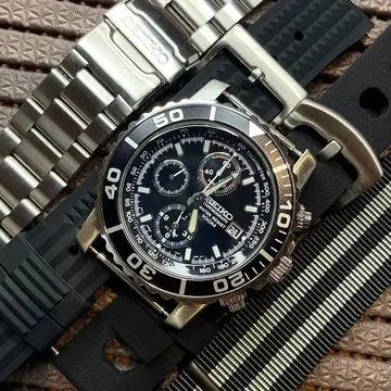 컨디션 최상 세이코 다이버 크로노그래프 SEIKO 손목시계 쿼츠