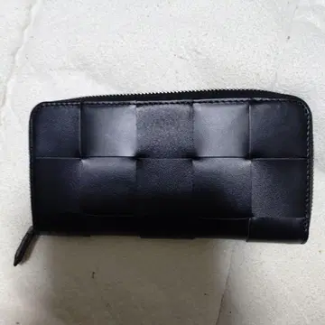 뜨개질 디자인 블랙 장지갑