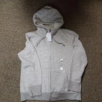 유니클로 UNIQLO 그레이 보아 택 포함 풀 집업 후드티