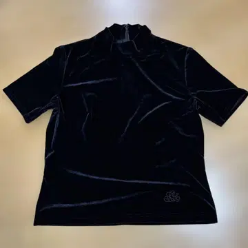 KOJI WATANABE 블랙 벨벳 티셔츠 사이즈 8