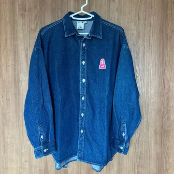 x-girl 자수 로고 데님 셔츠 자켓