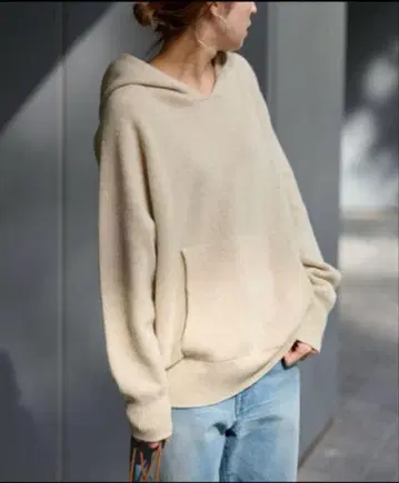 FRAMeWORK 압축 울 후드 풀오버 베이지