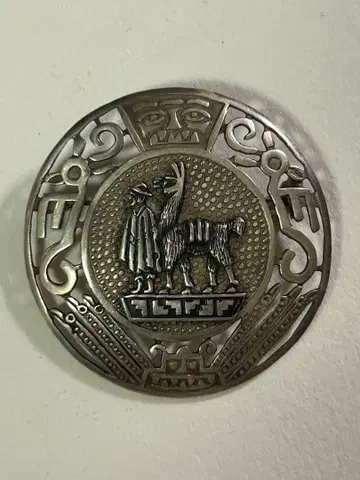 페루 라마 LAMA 브로치 펜던트 탑 925 앤티크