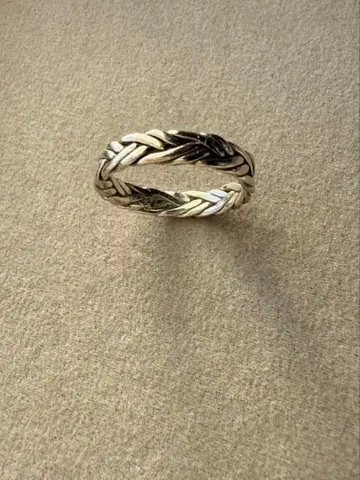 Biju mam 실버 트위스트 편직 반지 12호
