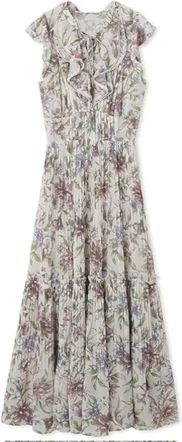 SNIDEL 플리츠 프린트 원피스