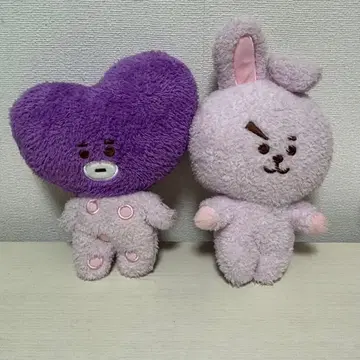 BT21 봉제 인형 퍼플 TATA COOKY 2개 세트