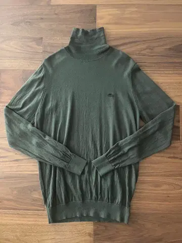 LACOSTE 터틀넥 니트 L 사이즈 올리브 그린
