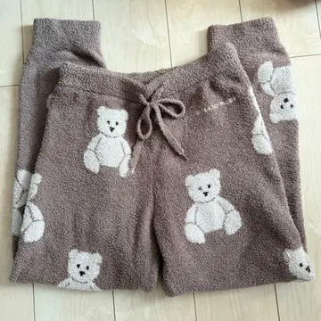 젤라또피케 베어 패턴 롱팬츠 브라운