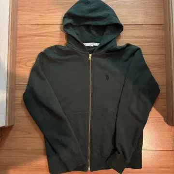 U.S. POLO ASSN. 90s 그린 지퍼 후드티