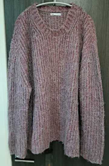 ZARA 데미지 모헤어 니트 XL