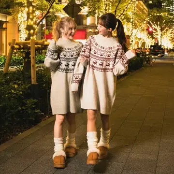 시마무라 노르딕 니트 원피스 미니 기장 RiLi