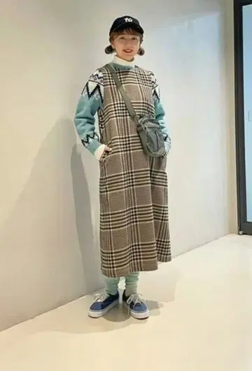 [새상품급] beamsboy 체크 롱 원피스