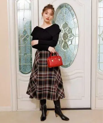 로빙 체크 스커트