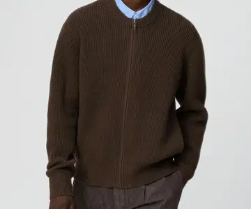 유니클로 C 크루넥 지퍼 가디건