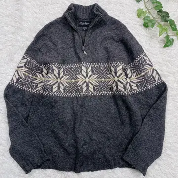 Eddie Bauer 에디 바우어 하프 지퍼 니트 노르딕 무늬