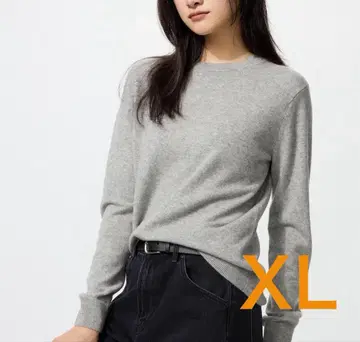 유니클로 캐시미어 크루넥 스웨터 그레이 XL