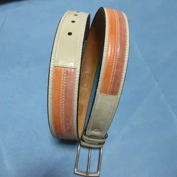 스페인산 LEYVA 85cm까지 아이보리+핑크+오렌지 가죽 벨트