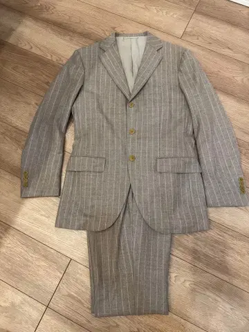 BEAMS f 빔즈 울 스트라이프 비즈니스 수트