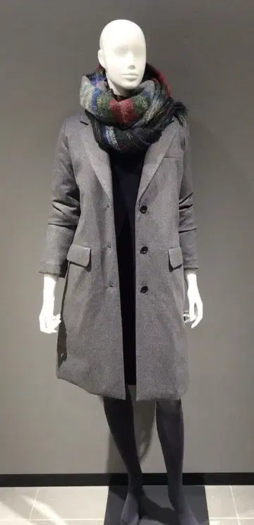 띠어리 럭스 체스터 코트 다운 코트 38 그레이