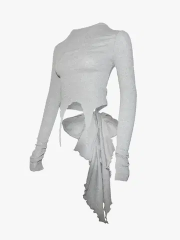 THEREDTHREAD ribbon tail tops(gray)