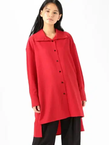 CABaN 울 트윌 하이넥 롱 셔츠