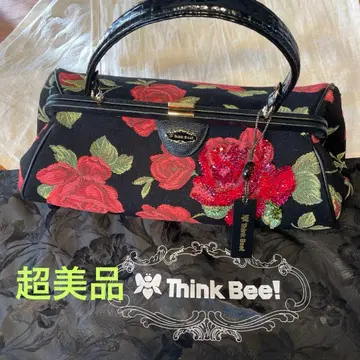 Think Bee! 장미 자수 핸드백 중형