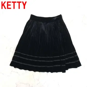 A7281 케티 미디 스커트 플레어 벨로아풍 안감 있음 블랙 2