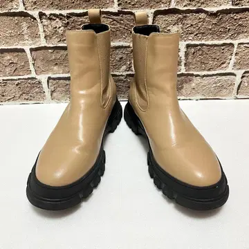 오리엔탈 트래픽 사이드 고어 통굽 부츠 L 베이지 슬림 레그 경량