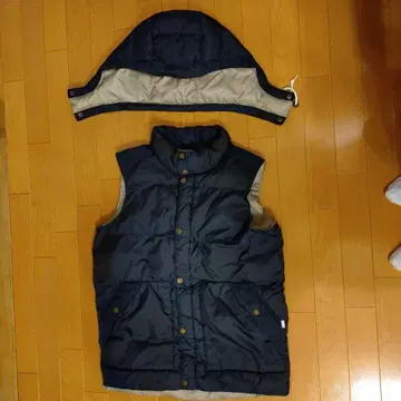 BURTON 후드 부착 다운 베스트 M 네이비