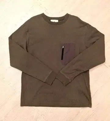 [ 써니 라벨 ] 지퍼 달린 포켓 롱 T셔츠 M 사이즈