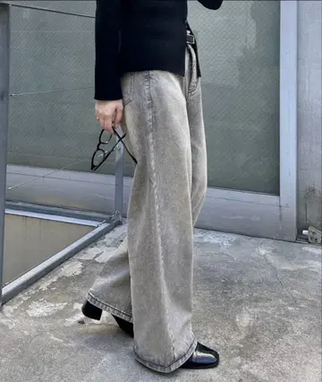 mystic 오버 다이 와이드 데님