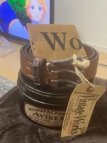 AVIREX 빈티지 브라운 벨트