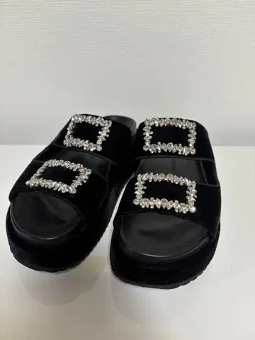 트루 바이 마리코 오이카와 38 샌들 벨벳 비쥬 벨로아 통굽