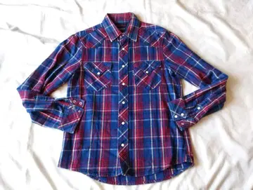 할리우드 런치마켓 인디고 다이 체크 플란넬 셔츠 2 ( M )