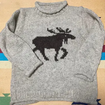 미사용 새상품 네팔 손뜨개질 니트 루돌프 동물 패턴