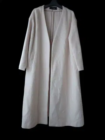 아다스트리아 새상품급 롱 코트 넉넉한 옷깃 없는 얇은 베이지 컬러