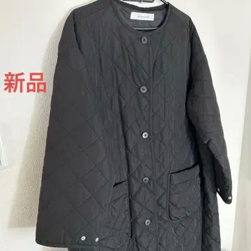 미사용 새상품 sm2rhythm 블랙 퀼팅 자켓 롱