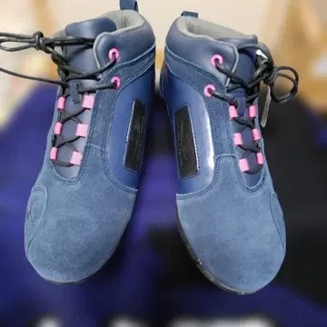 DragonBeard 가죽 & 스웨이드 스니커즈 네이비 복숭아