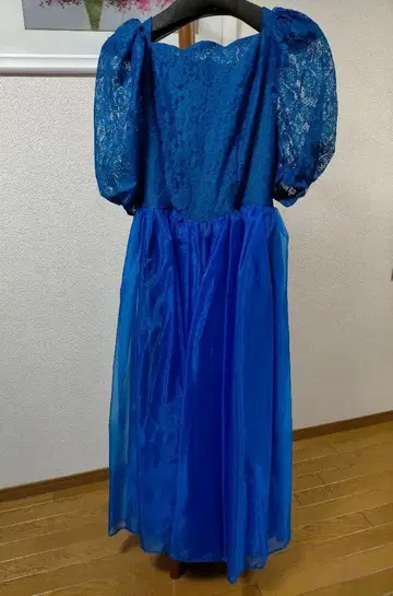 블루 계열 레이스 스테이지 드레스 컬러 드레스