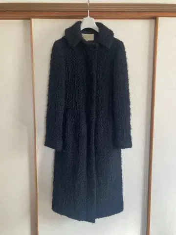 준코 시마다 블랙 롱 코트