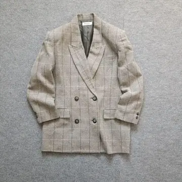vintage 자켓 일본제 더블 라이트 그레이 빅 루즈 레트로 여자