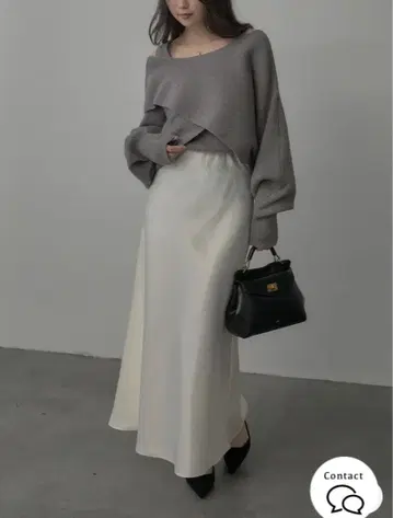 nairo 탱크 포함 크로스 디자인 니트 풀오버