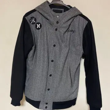 Hurley 후드 부착 자켓 M 사이즈 그레이/블랙