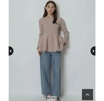 리랜드트루 샤기 풀오버 핑크 베이지