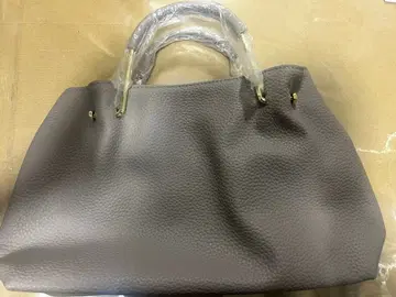 그레이 합성 피혁 숄더백