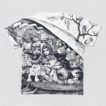 [ 히구치 유코 ] 보리스 잡화점 티셔츠 BABEL (WH) M 사이즈