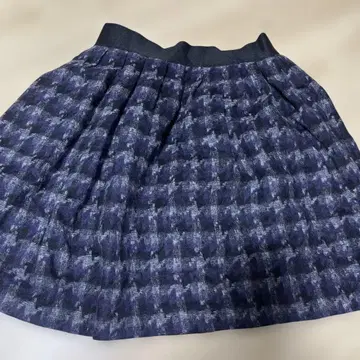 플레어 스커트 네이비 계열 폴리에스테르 100%